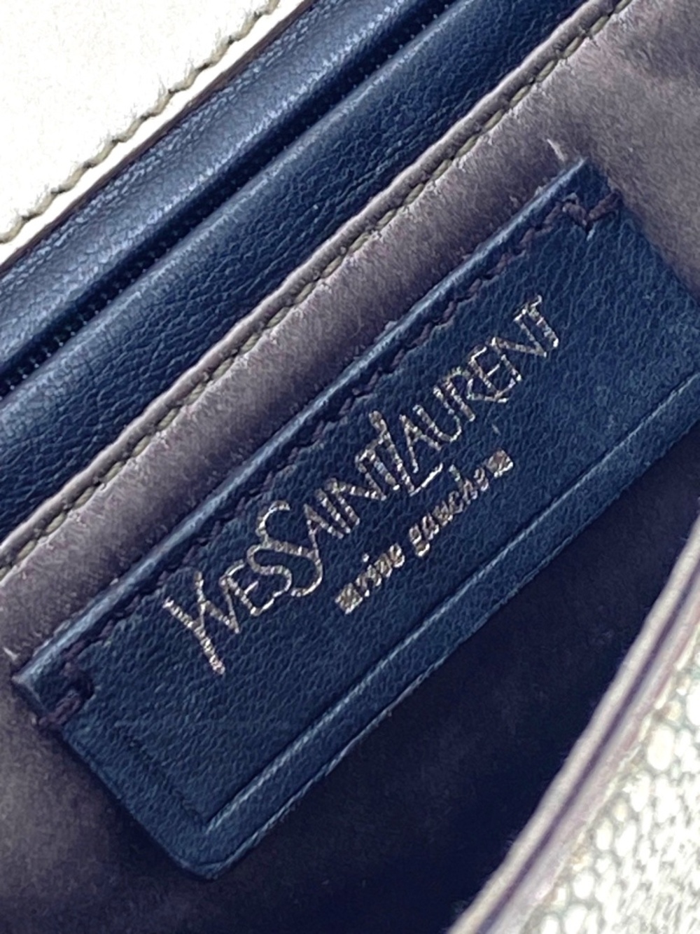 🤎  YSL VINTAGE TEXTURED LEATHER ENVELOPE CLUTCH BAG 🤎 - Picture 7 of 8